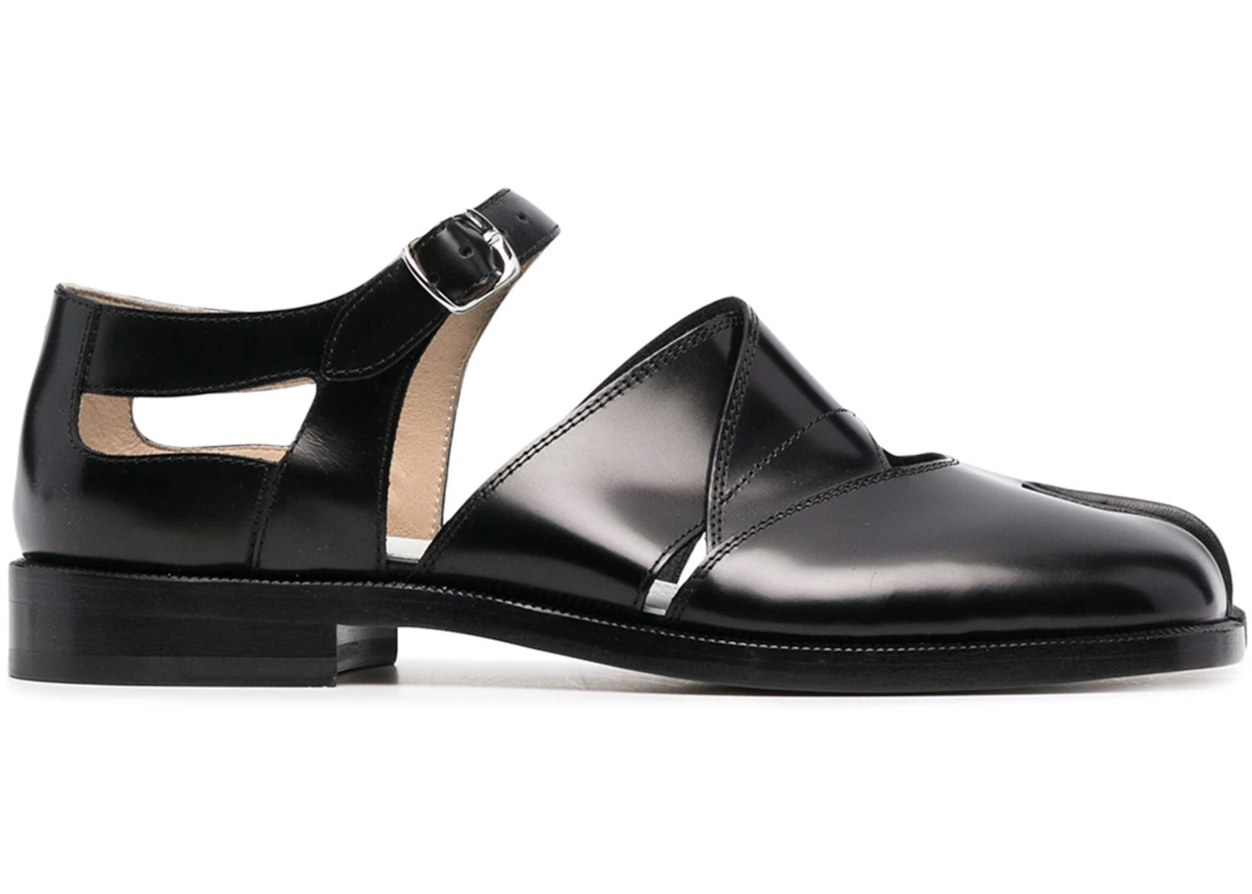 Maison Margiela Tabi Leather Sandals Baptiste Black (Women'S)