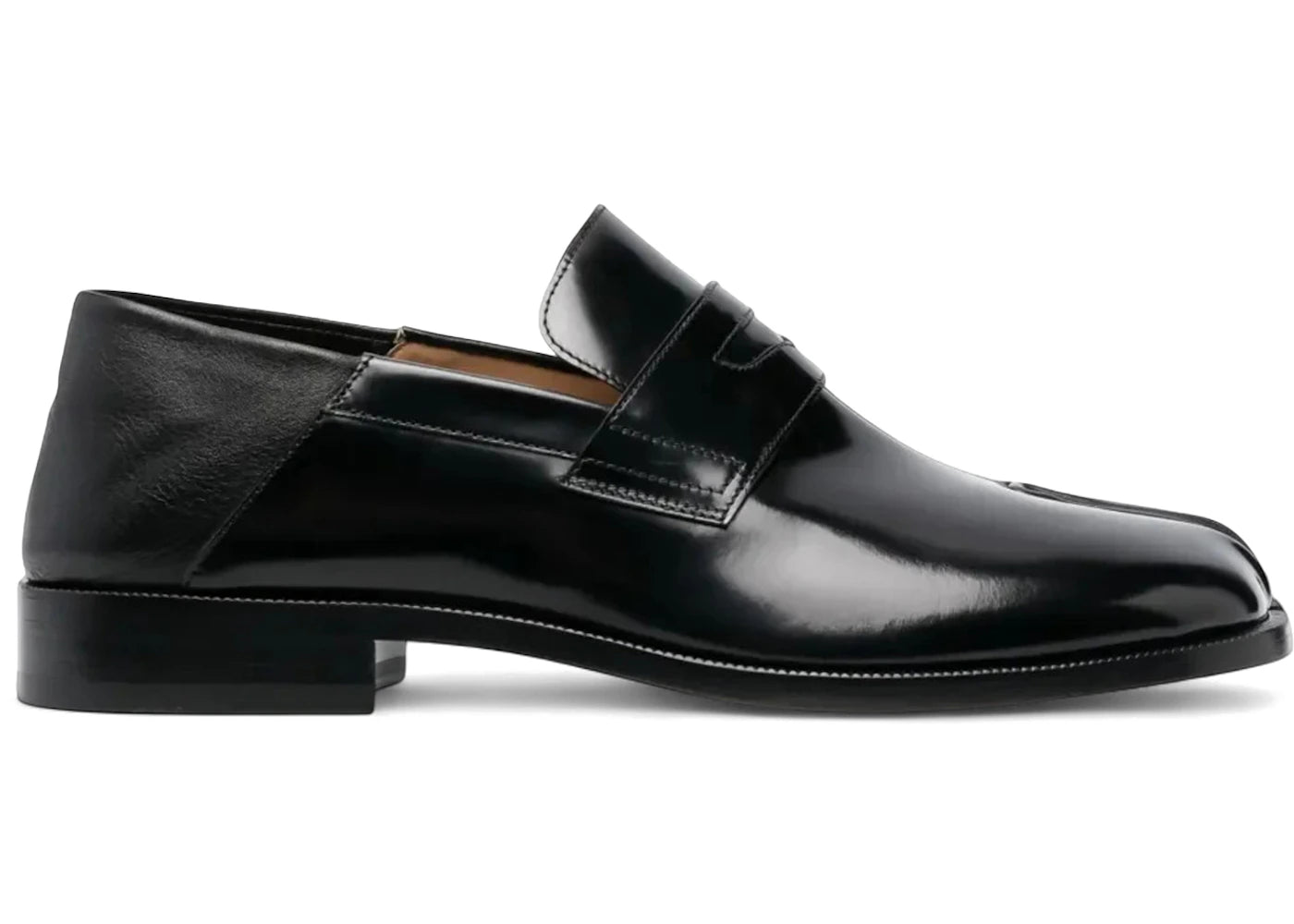 maison margiela tabi penny loafers black