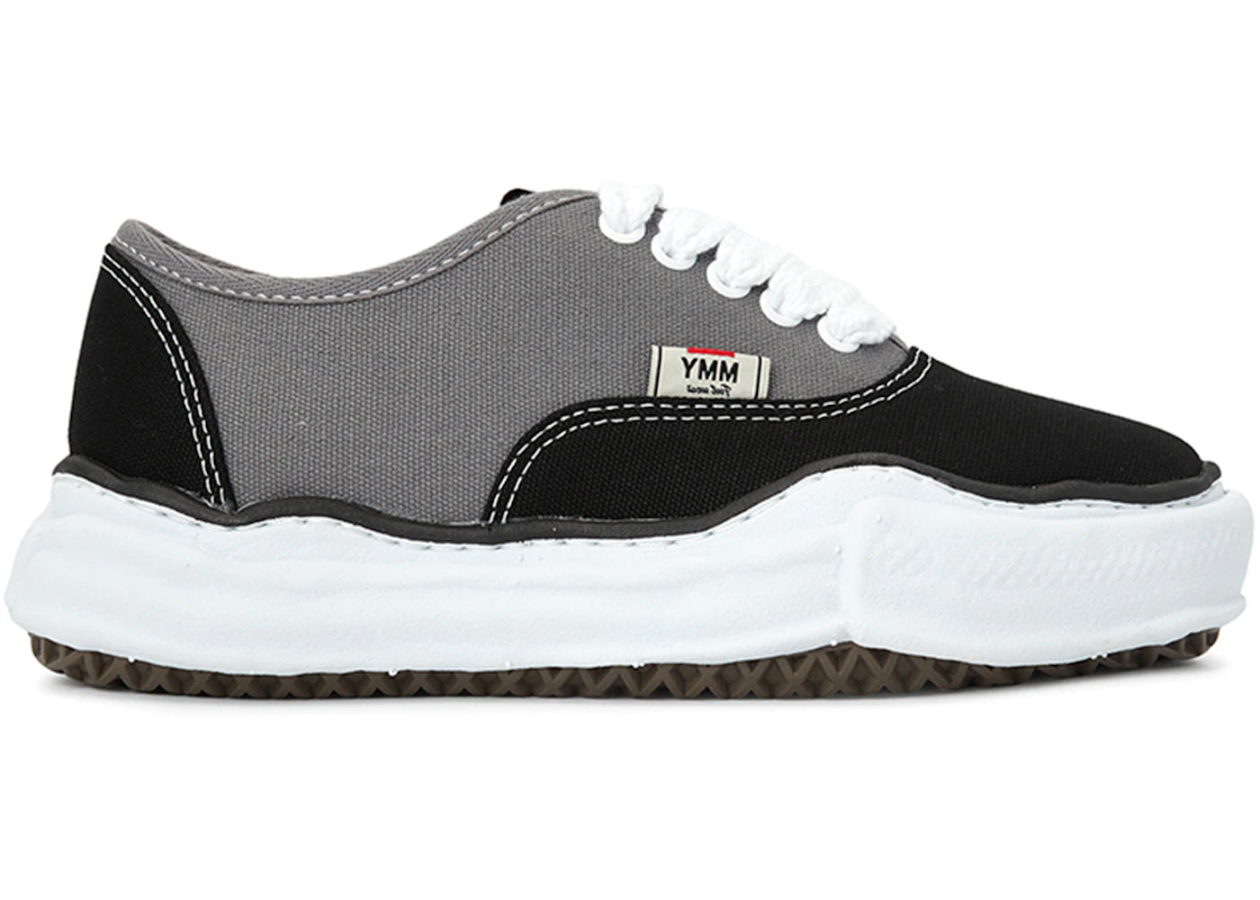 Maison Mihara Yasuhiro Baker Og Sole Bicolor Canvas Low Black Grey