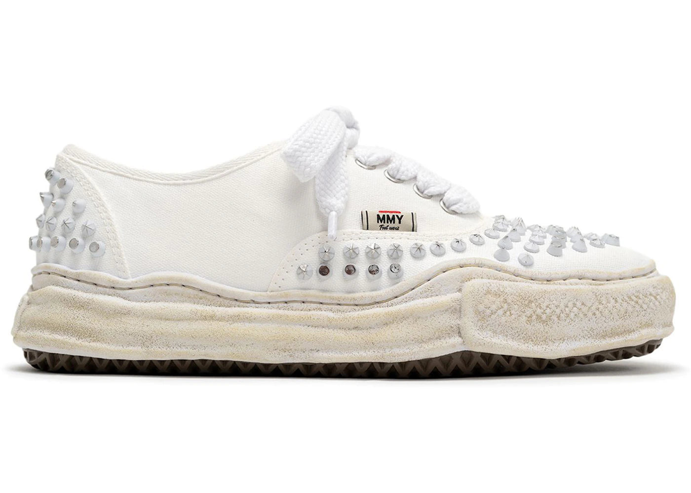 Maison Mihara Yasuhiro Baker Og Sole Studded Canvas Low White