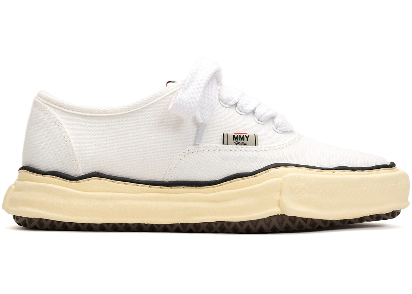 maison mihara yasuhiro baker vintage-like og sole canvas low white