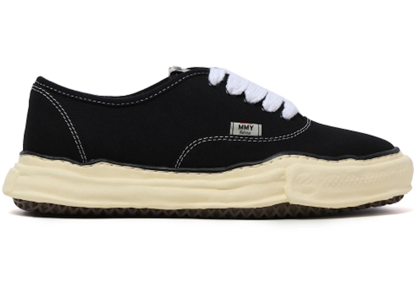Maison Mihara Yasuhiro Baker Vintage Og Sole Canvas Low Black White