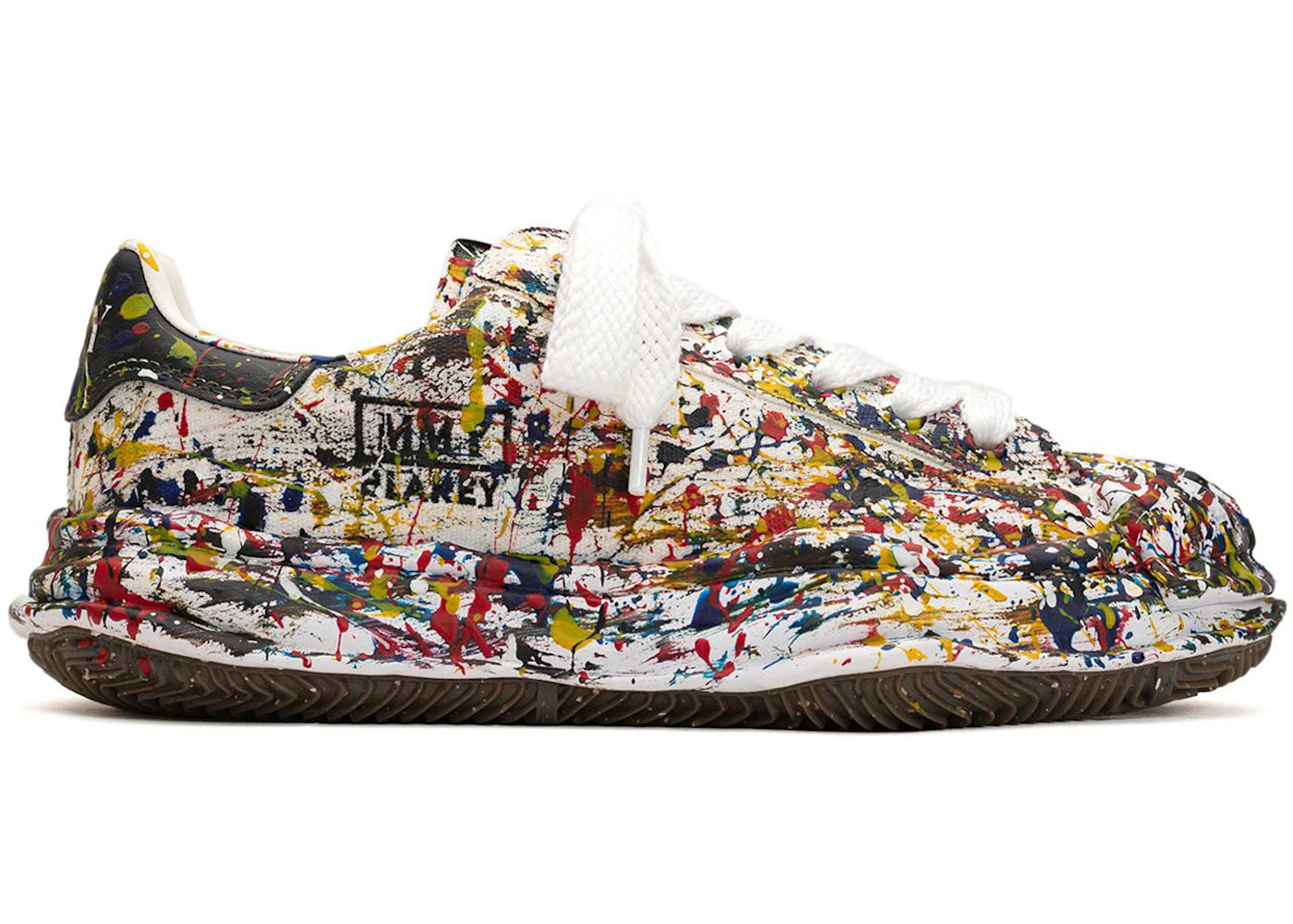 maison mihara yasuhiro blakey og sole canvas low sputtering paint white