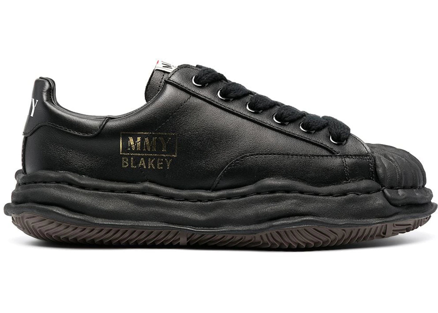maison mihara yasuhiro blakey og sole leather low black