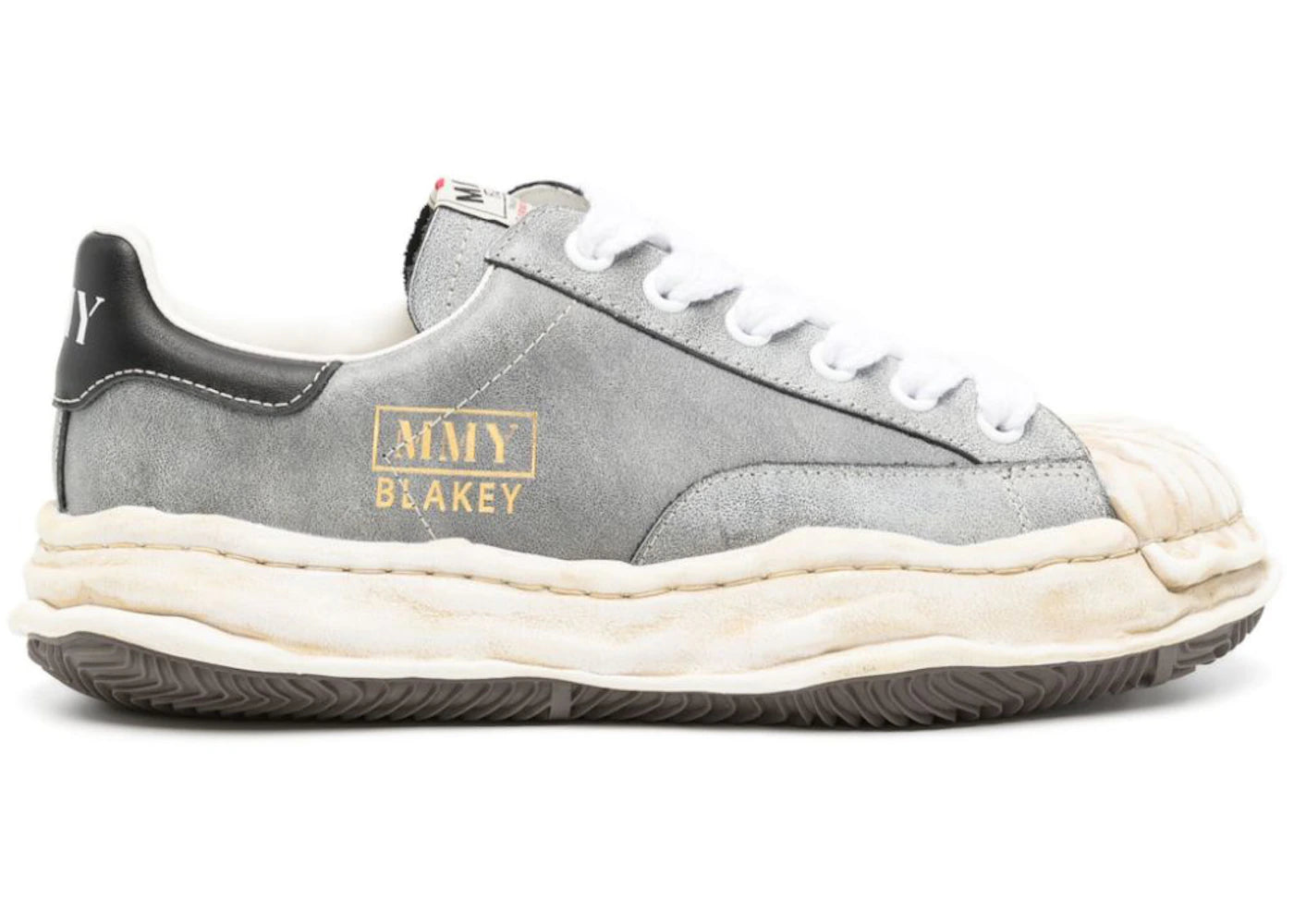 maison mihara yasuhiro blakey og sole leather low grey black