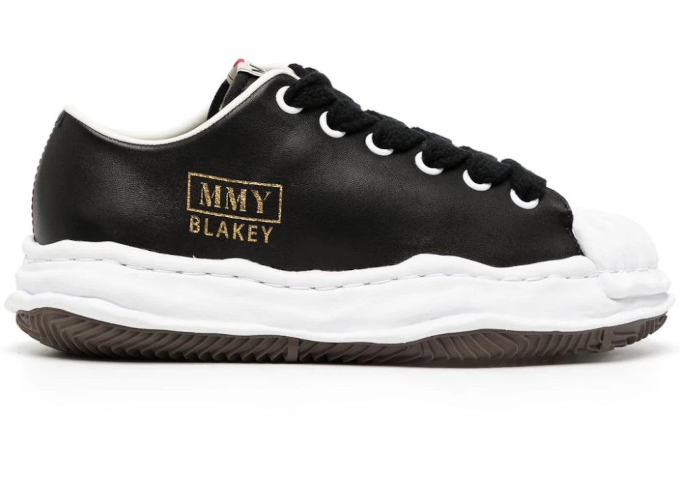 maison mihara yasuhiro blakey og sole seamless leather low black white