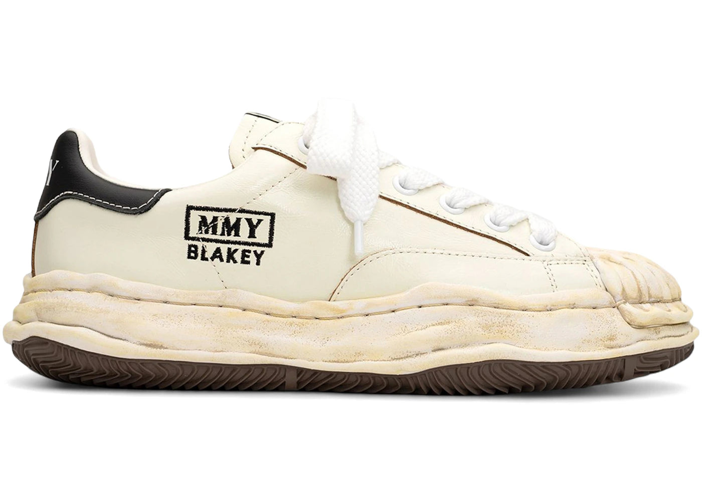 Maison Mihara Yasuhiro Blakey Og Sole Wrinkled Leather Low White