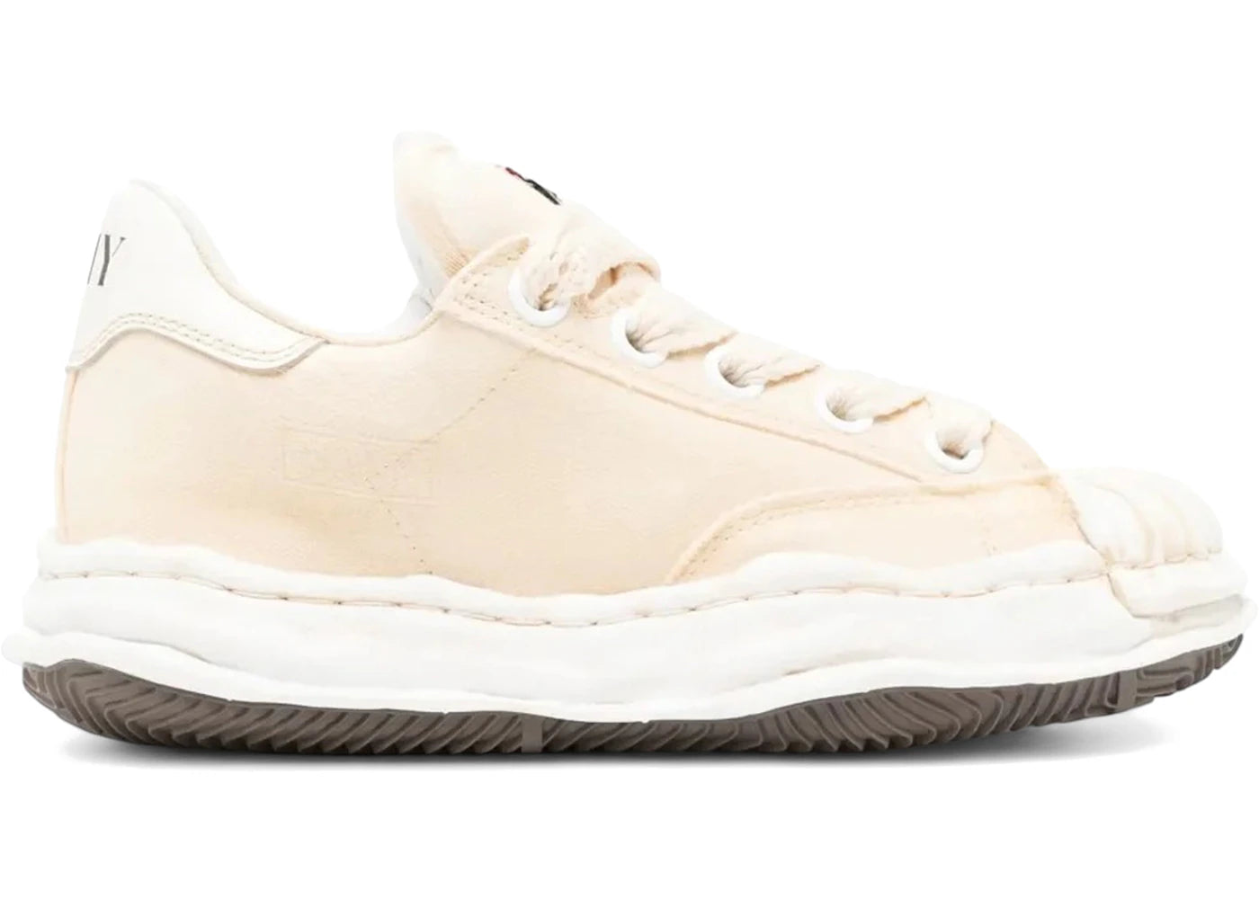 maison mihara yasuhiro blakey puffer og sole canvas low garment dyed white