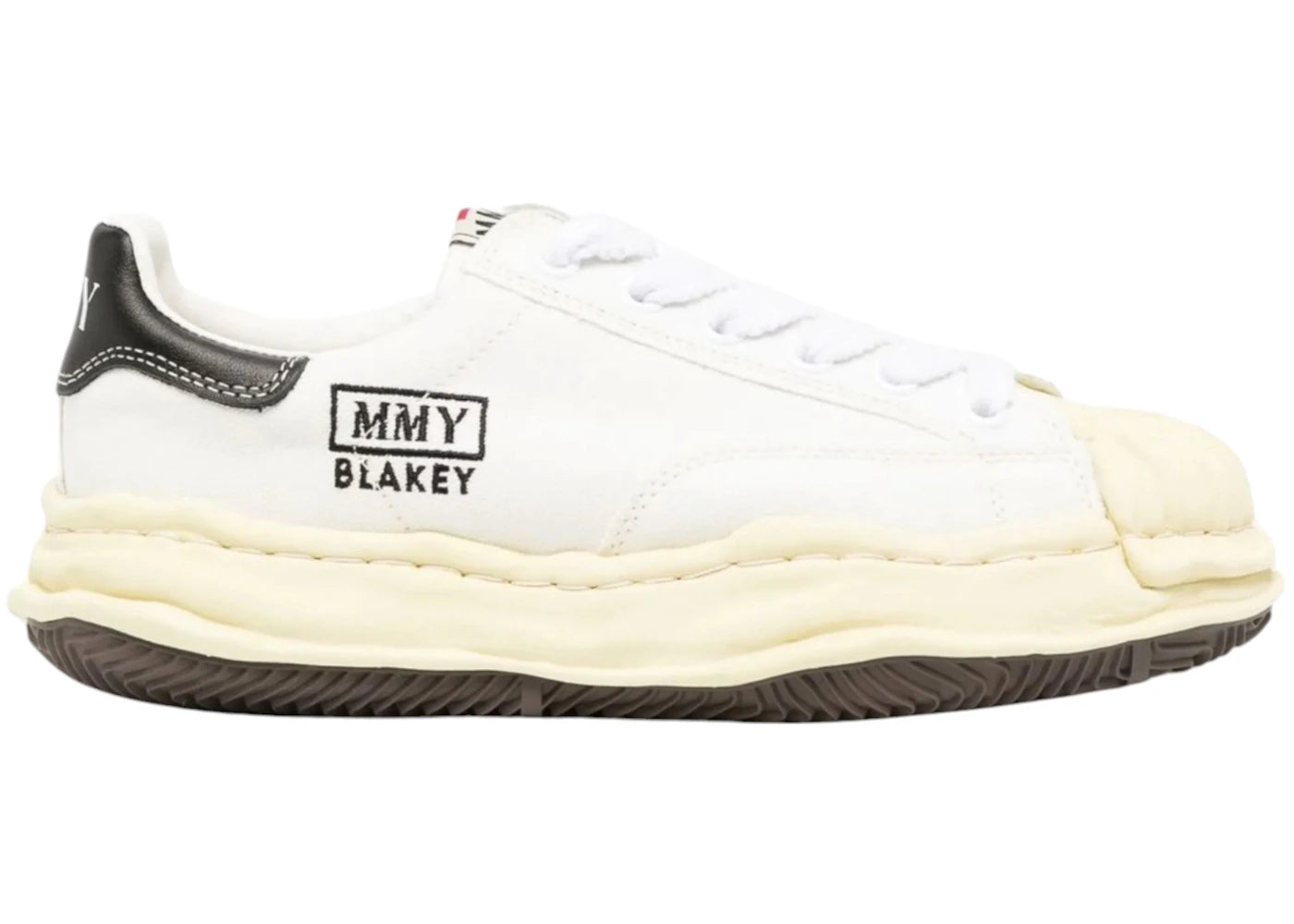 maison mihara yasuhiro blakey vintage sole canvas low white