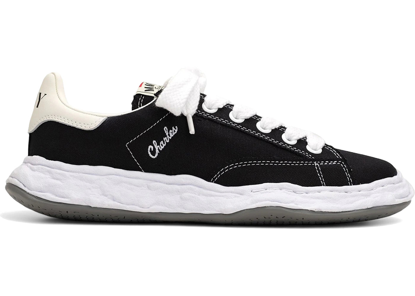 maison mihara yasuhiro charles og sole canvas low black