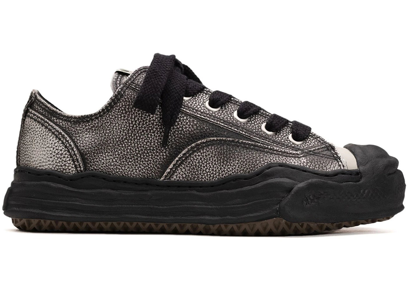 Maison Mihara Yasuhiro Hank Og Sole Brushed Shrink Leather Low Black