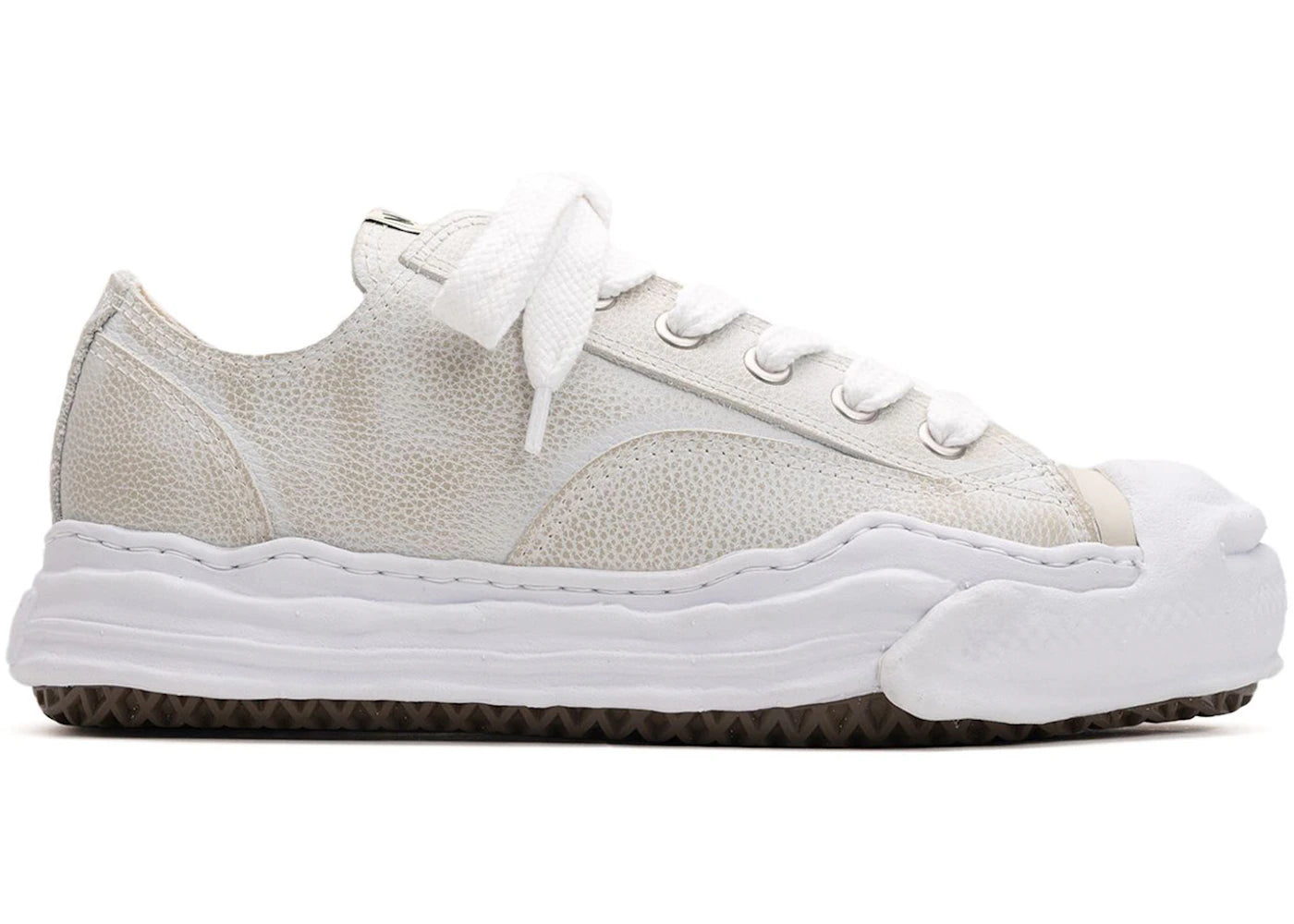 maison mihara yasuhiro hank og sole brushed shrink leather low white