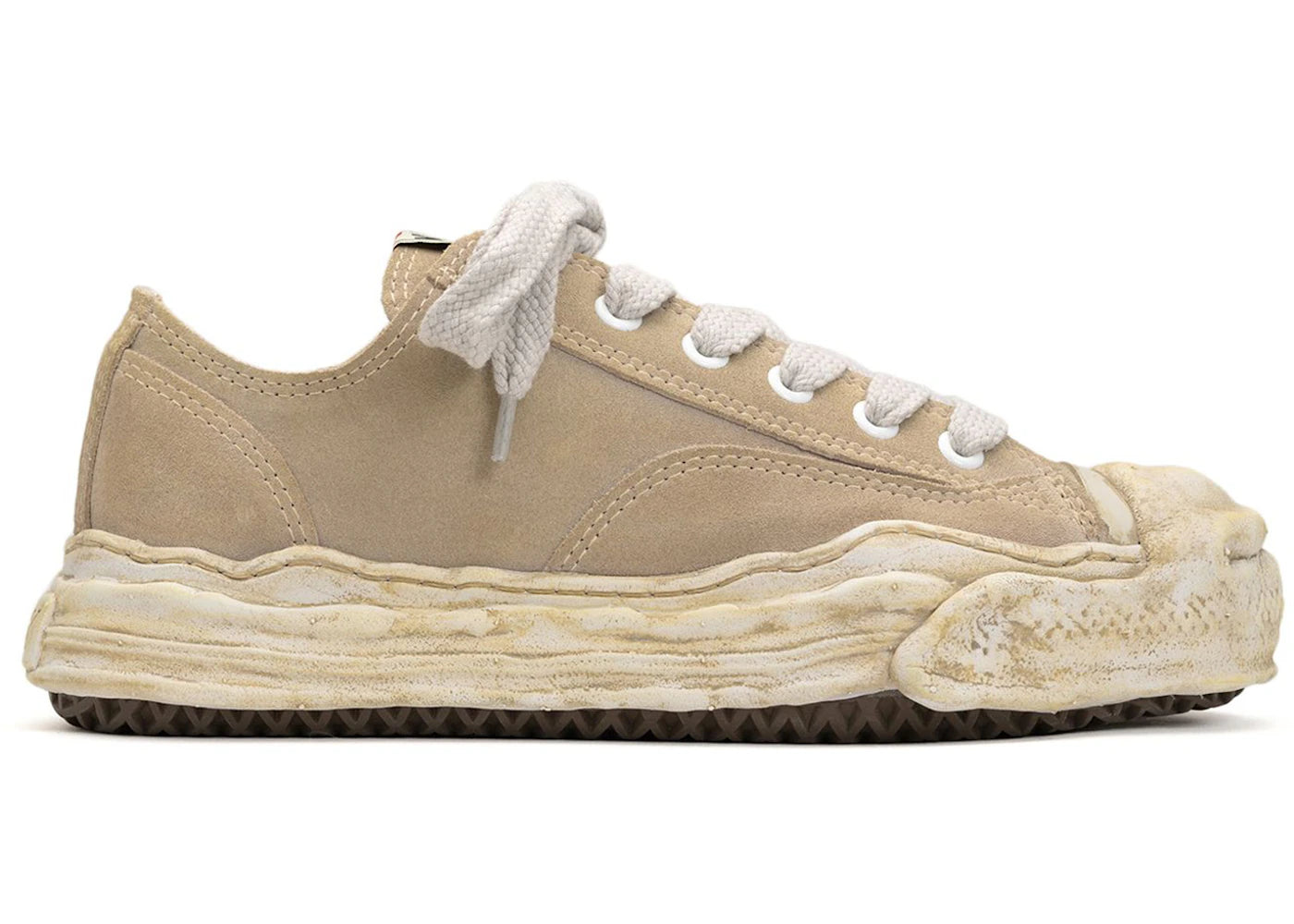 maison mihara yasuhiro hank og sole suede low beige white