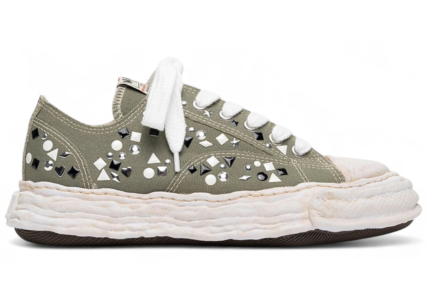 Maison Mihara Yasuhiro Peterson 23 Og Sole Embellished Canvas Low Green