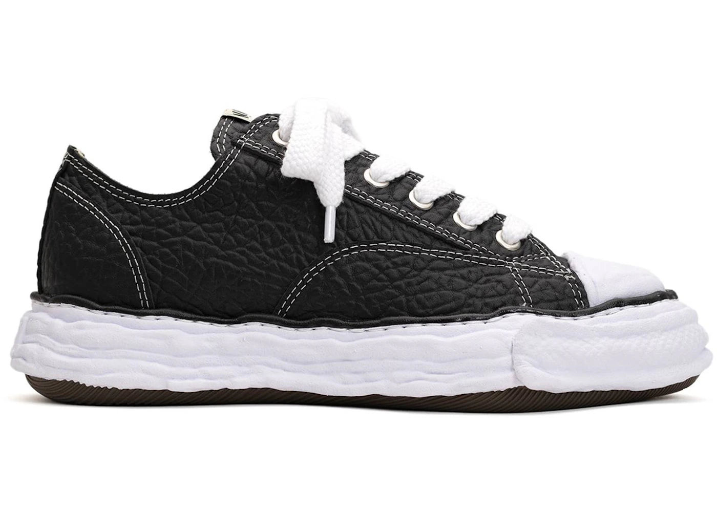 Maison Mihara Yasuhiro Peterson 23 Og Sole Monster Leather Low Black White