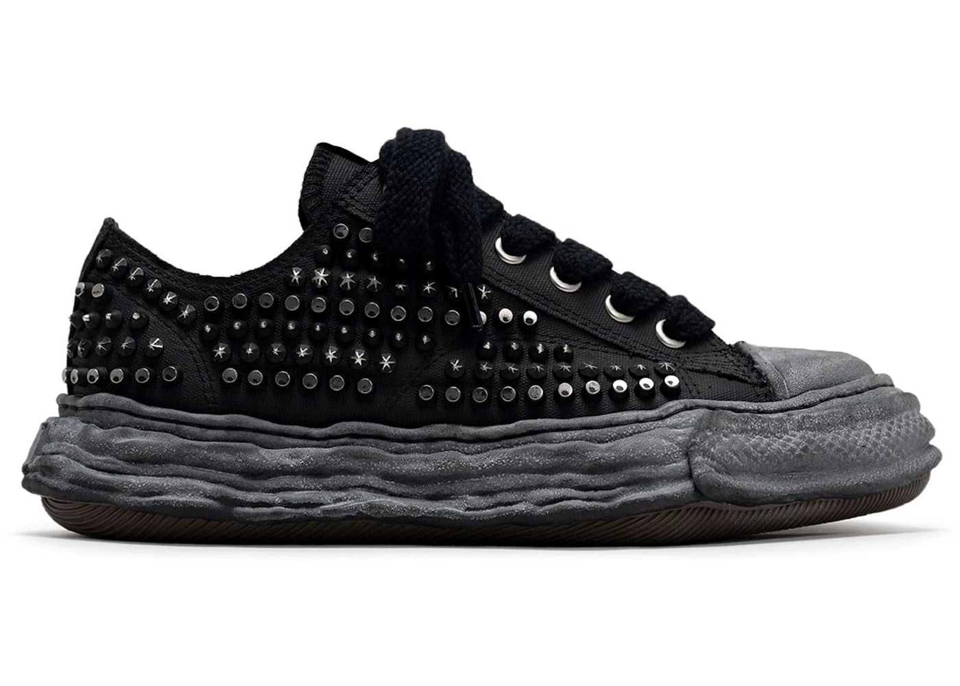 Maison Mihara Yasuhiro Peterson 23 Og Sole Studded Canvas Low Triple Black