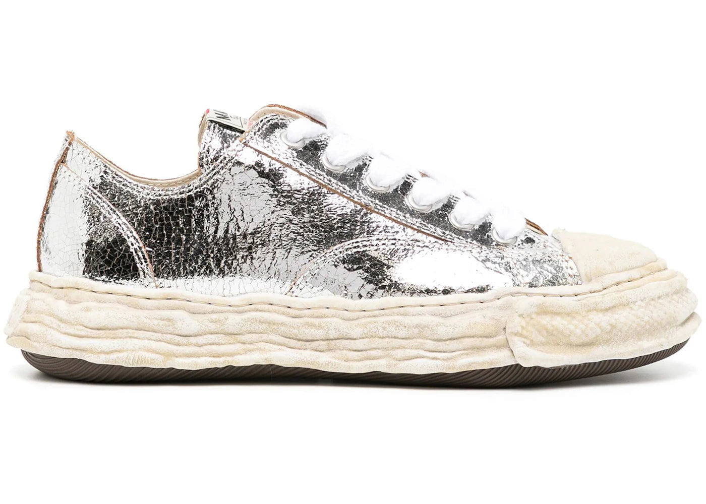 maison mihara yasuhiro peterson og sole leather low cracking leather silver