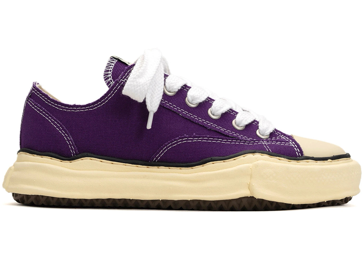 maison mihara yasuhiro peterson og vintage sole canvas low purple