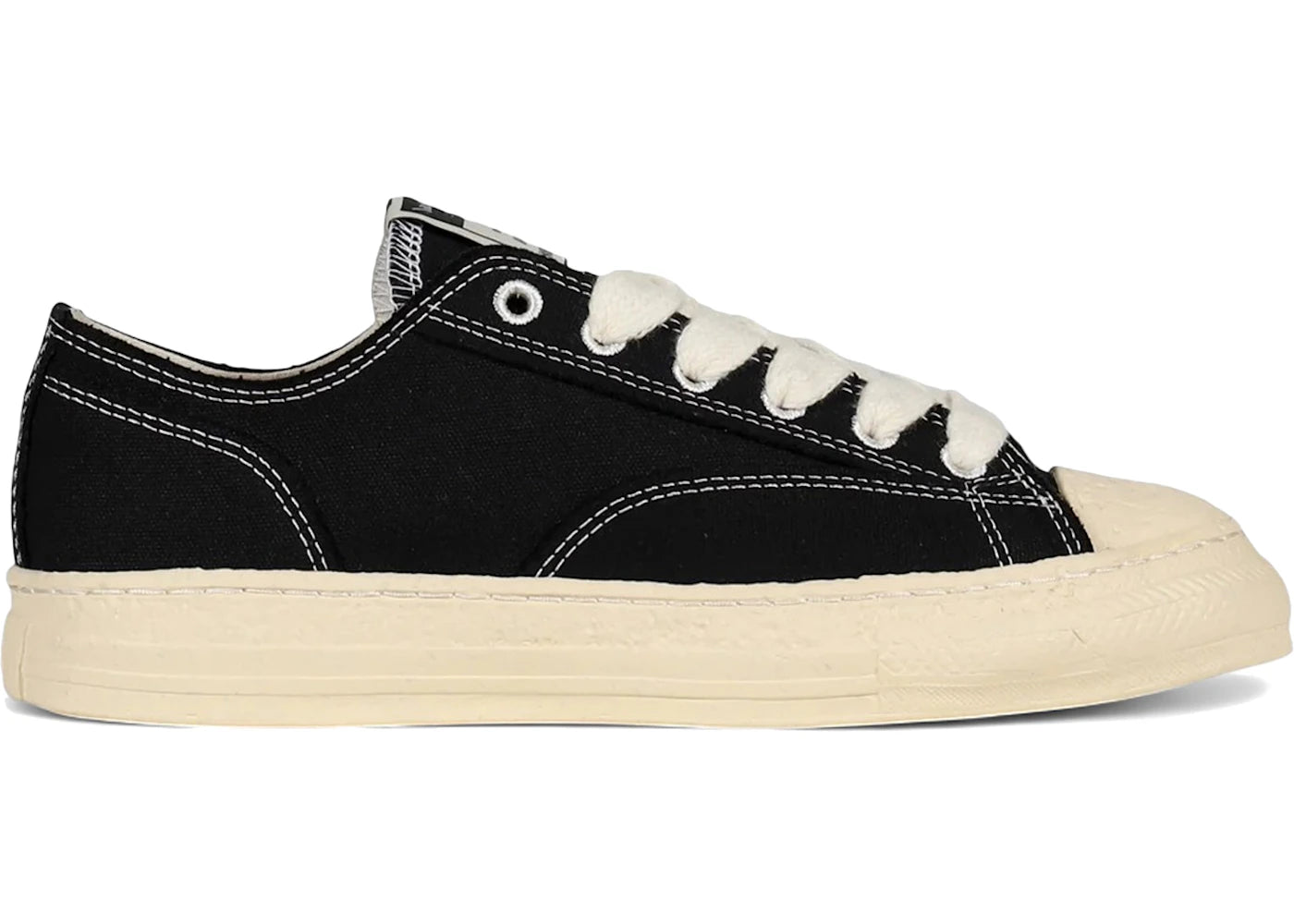 maison mihara yasuhiro roy past sole canvas low black