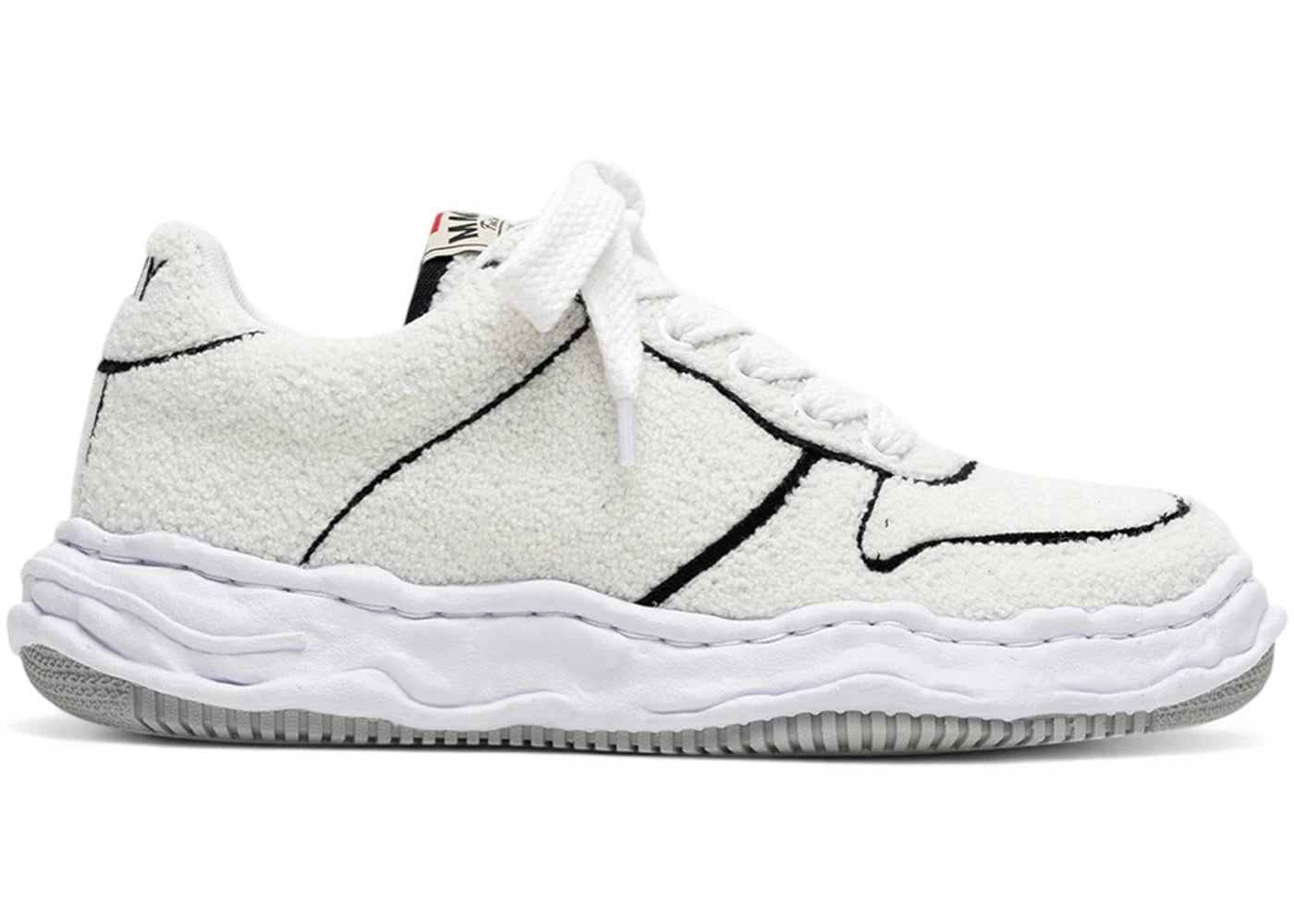 Maison Mihara Yasuhiro Wayne Og Sole Chenille Embroidey Canvas Low White
