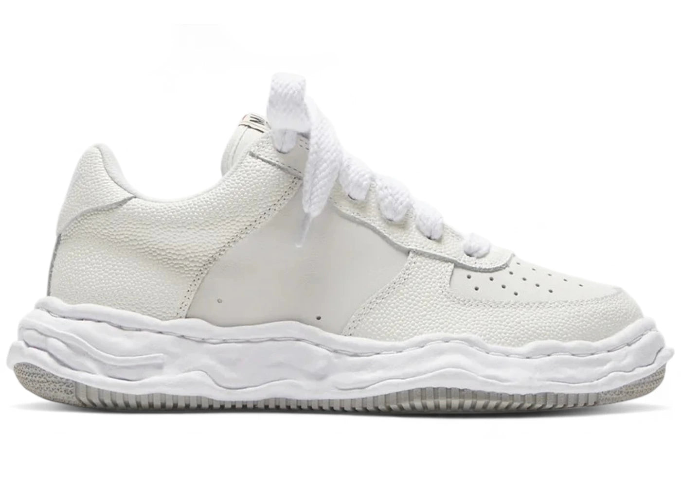 maison mihara yasuhiro wayne og sole embossed leather low white