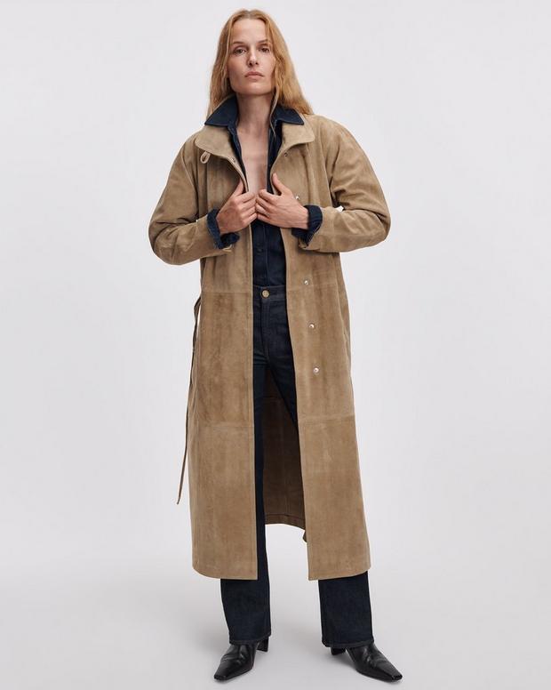 Rag & Bone Marlene Suede Trench Coat