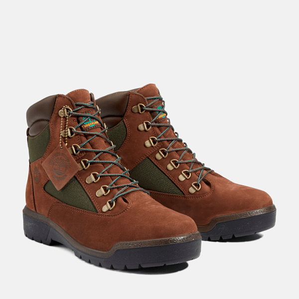 Timberland 6-Inch Waterproof Field Boot Dark Brown Nubuck Men'S