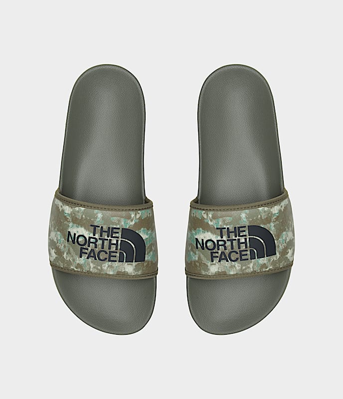 The North Face Mens Base Camp Slides Iii Military Olive Stippled Camo Print