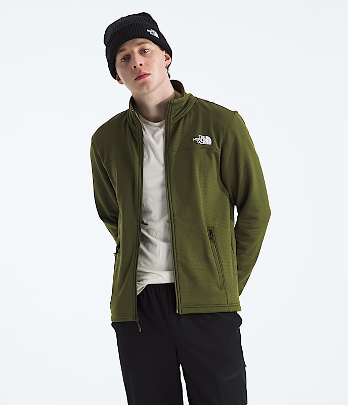 The North Face Men Cedar Trail Grid Fleece Full-Zip Jacket TNF Black Woodland Green Bark Mist Mushroom Grey Summit Navy
