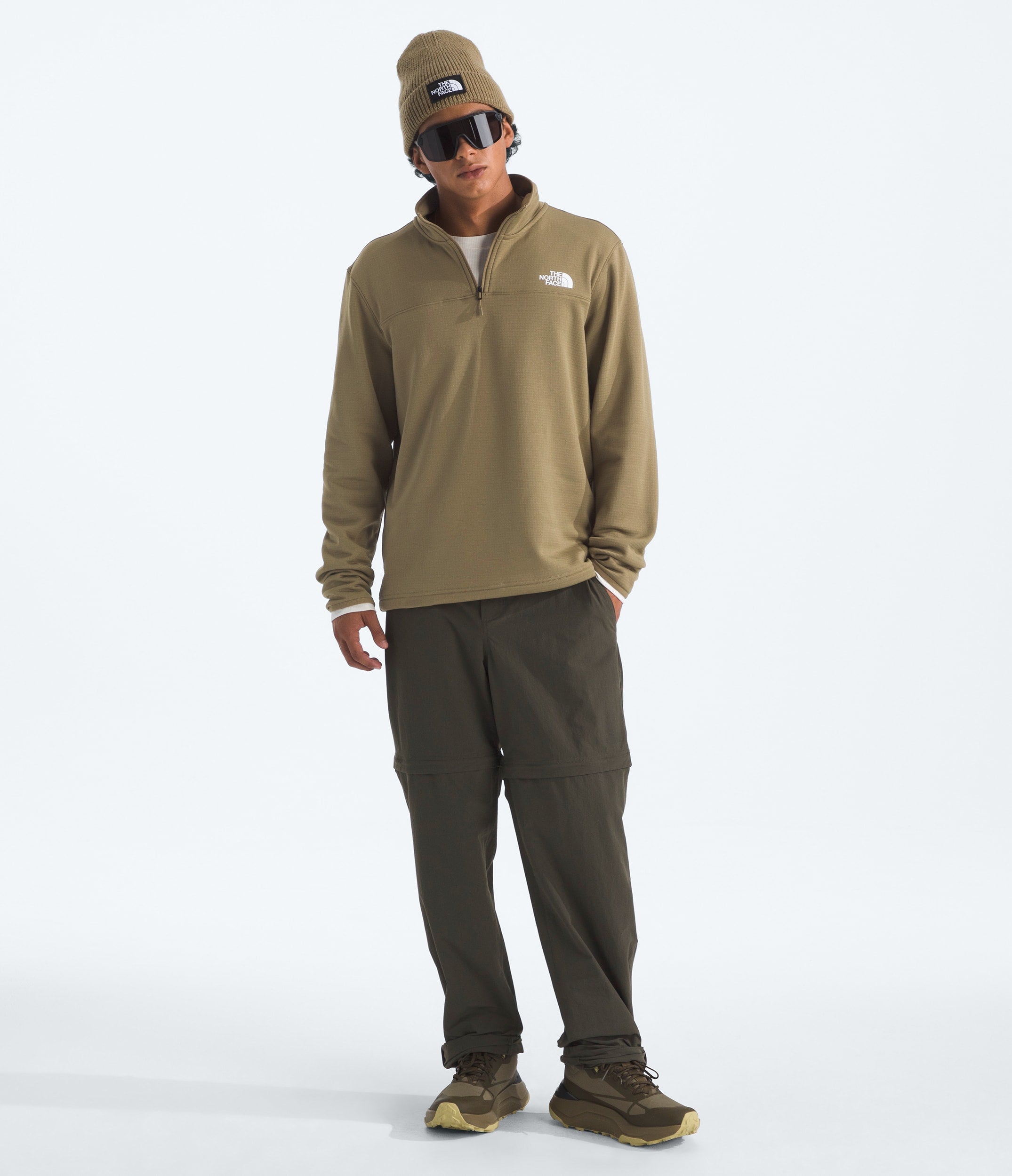 The North Face Men’s Cedar Trail Grid Fleece ¼-Zip Cedar