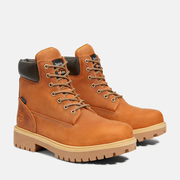 Timberland Direct Attach 6" Soft Toe Waterproof Work Boot Brown/Marigold Men'S