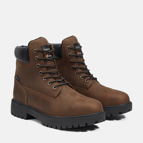 Timberland Direct Attach 6" Steel Toe Waterproof Work Boot Brown Men'S