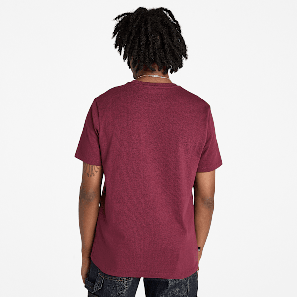 Timberland Established 1973 Embroidery Logo T-Shirt Burgundy Men'S