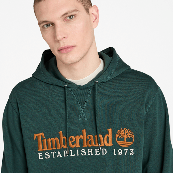 Timberland Established 1973 Loopback Hoodie Dark Forest Green Men'S