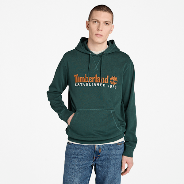 Timberland Established 1973 Loopback Hoodie Dark Forest Green Men'S