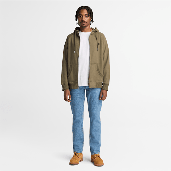 Timberland Exeter River Loopback Full Zip Hoodie Leaf Green Men'S