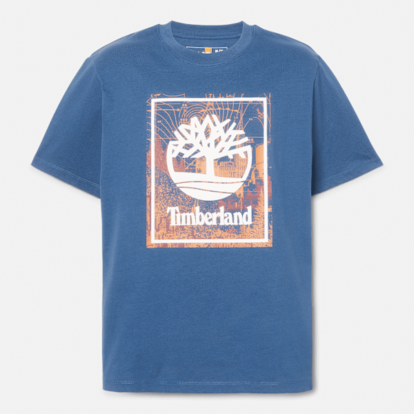 Timberland Front Seasonal Stack Logo Graphic T-Shirt Dark Blue Men'S