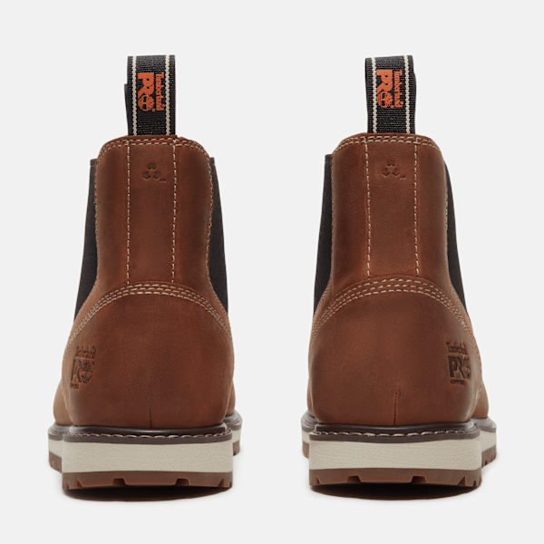 Timberland Irvine Chelsea Soft Toe Work Boot Medium Brown Full-Grain Men'S