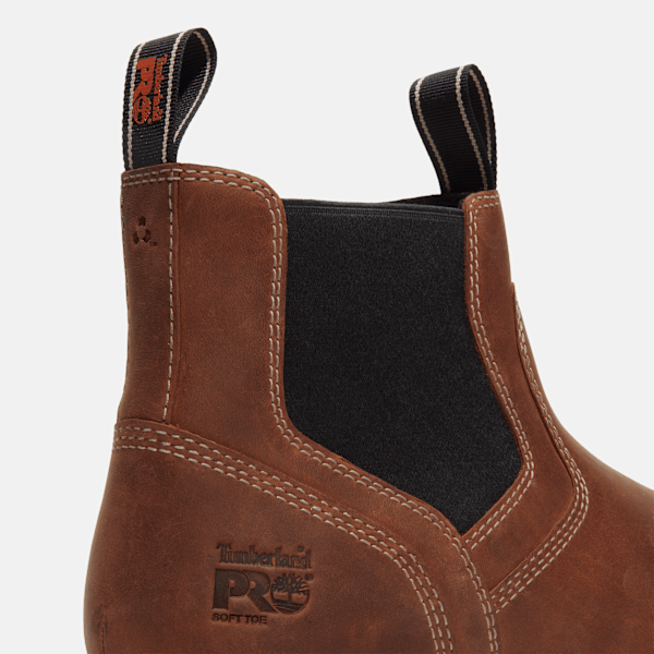 Timberland Irvine Chelsea Soft Toe Work Boot Medium Brown Full-Grain Men'S