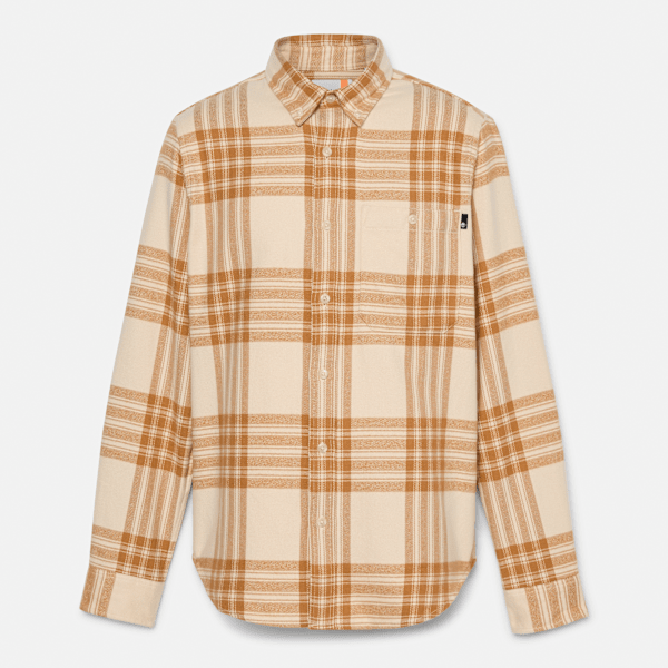Timberland Midweight Flannel Check Shirt Light Beige Men'S