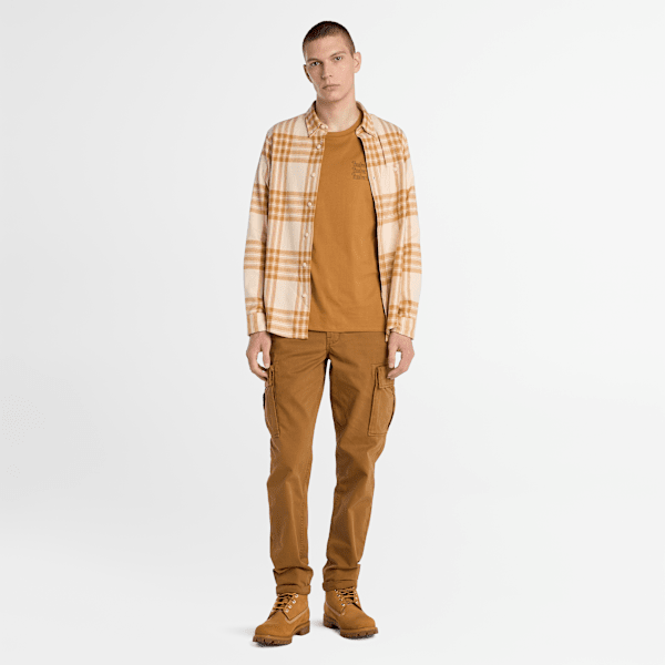 Timberland Midweight Flannel Check Shirt Light Beige Men'S