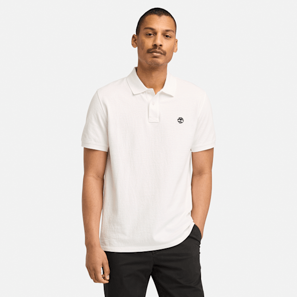 Timberland Millers River Short-Sleeve Pique Polo Shirt White Men'S