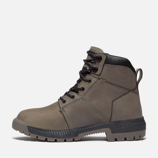 Timberland Montauk 6" Soft Toe Work Boot Medium Grey Leather Men'S