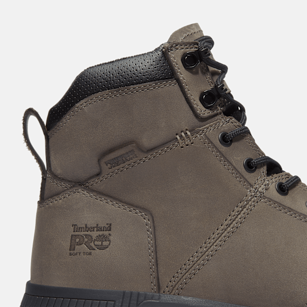 Timberland Montauk 6" Soft Toe Work Boot Medium Grey Leather Men'S