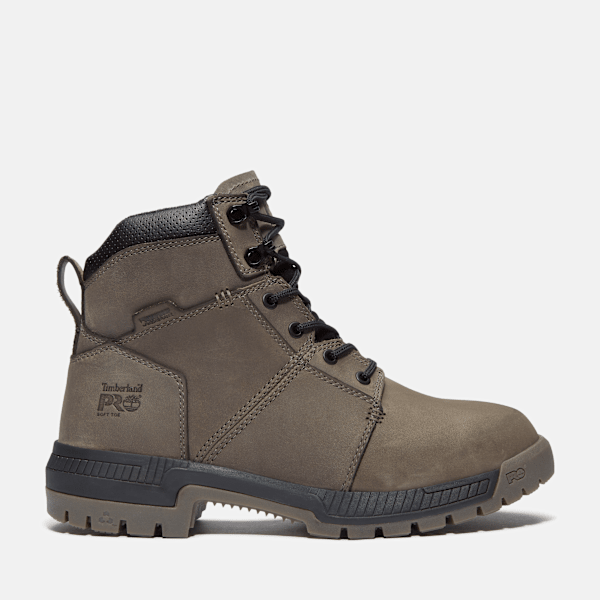 Timberland Montauk 6" Soft Toe Work Boot Medium Grey Leather Men'S