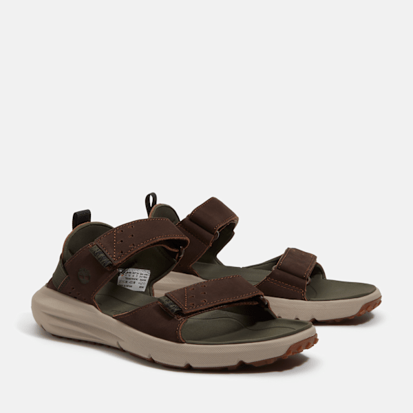 Timberland Motion Dune Backstrap Sandal Dark Brown Leather Men'S