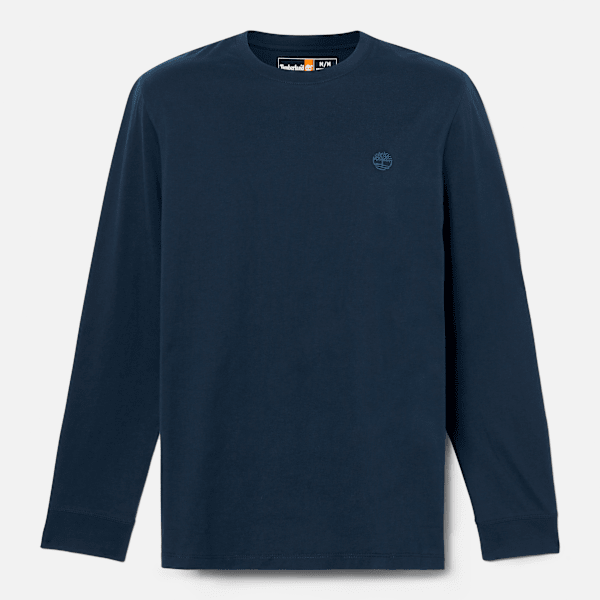 Timberland Oyster River Chest Logo Long-Sleeve T-Shirt Dark Sapphire/Dark Denim Men'S