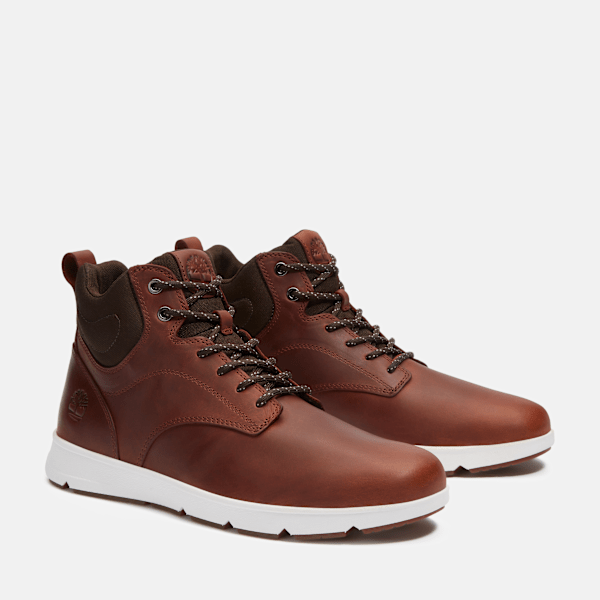 Timberland Mens Parker Street High-Top Sneaker Rust Full-Grain