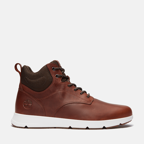 Timberland Mens Parker Street High-Top Sneaker Rust Full-Grain