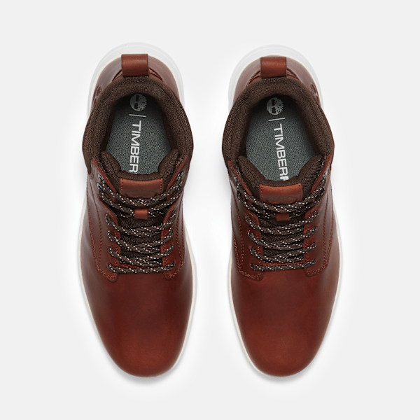 Timberland Mens Parker Street High-Top Sneaker Rust Full-Grain